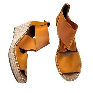 Gentle Souls Kenneth Cole Colleen X Elastic Leather Espadrille Wedge Sandals